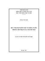 Bức tranh ngôn ngữ về sông nước trong tri nhận (LA tiến sĩ)