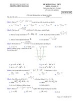 Đề kiểm tra 1 tiết Giải tích 12 chương 1 (Hàm số) trường THPT Nhã Nam - Bắc Giang - TOANMATH.com