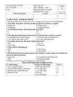 Đề thi học kì I Môn: Sinh học – Lớp: 7 Trường THCS Tân Tiến - Mã đề: 01 - Bài giảng tổng hợpBài giảng tổng hợp DE THI HKI SINH 7