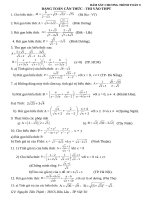 Toán thi vào 10 THPT dạng căn thức