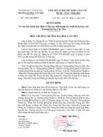 Quyết định về việc ban hành Quy định về đào tạo chất lượng cao trình độ đại học của Trường Đại học Cần Thơ