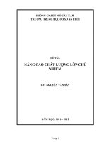 skkn NÂNG CAO CHẤT LƯỢNG lớp CHỦ NHIỆM 