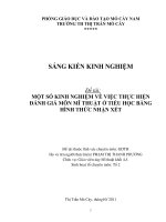 SKKN một số KINH NGHIỆM về VIỆC THỰC HIỆN ĐÁNH GIÁ môn mĩ THUẬT ở TIỂU học BẰNG HÌNH THỨC NHẬN xét  