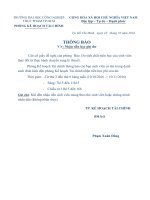 Thông báo nhận tiền học phí dư - Phòng đào tạo - Trường Đại Học Công Nghiệp Thực Phẩm