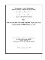 SKKN một số PHƯƠNG PHÁP “KÍCH THÍCH HỨNG THÚ học tập của học SINH QUA môn vật lý” 