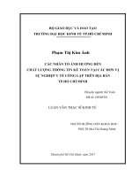 Các nhân tố ảnh hưởng đến chất lượng thông tin kế toán tại các đơn vị sự nghiệp y tế công lập trên địa bàn TP HCM 