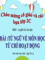 Tuần 7. MRVT: Từ ngữ về các môn học. Từ chỉ hoạt động