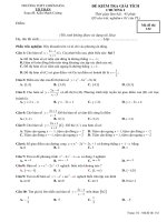 Đề kiểm tra một tiết Giải tích 12 chương 1 (Hàm số) trường THPT Chiêm Hóa - Tuyên Quang - TOANMATH.com