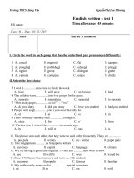 bài kiểm tra 45'''' số 1 tiếng anh 9