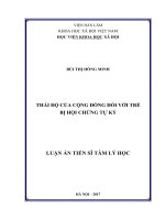 Thái độ của cộng đồng đối với trẻ bị hội chứng tự kỷ (LA tiến sĩ)