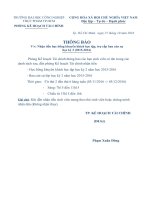 Thông báo nhận tiền học bổng khuyến khích học tập, trợ cấp ban cán sự lớp học kỳ 2 năm học 2015-2016 - Phòng đào tạo - Trường Đại Học Công Nghiệp Thực Phẩm