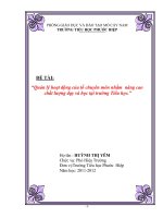 skkn quản lý hoạt động của tổ chuyên môn nhằm nâng cao chất lượng dạy và họctại trường tiểu học phước hiệphuyện mỏ cày nam tỉnh bến tre  