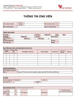 MAU THÔNG TIN ỨNG VIÊN Vietvictory