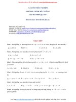 Bộ 100 câu hỏi trắc nghiệm mặt phẳng trong Oxyz (file word, đáp án)