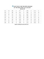 Đề thi và gợi ý đáp án tổ hợp KHTN THPTQG 2017