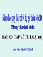Tuần 14. Ôn tập về từ loại