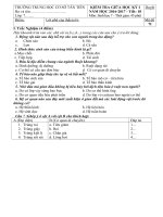 Đề thi học kì I Môn: Sinh học – Lớp: 7 Trường THCS Tân Tiến - Mã đề: 7I - Bài giảng tổng hợpBài giảng tổng hợp KT GHKI sh 7 1