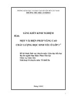 SKKN một vài BIỆN PHÁP NÂNG CAO CHẤT LƯỢNG CHẤT LƯỢNG học SINH yếu ở lớp 3 