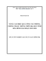 Nâng cao hiệu quả công tác phòng, chống tham nhũng trên địa bàn tỉnh Hòa Bình giai đoạn 20152020