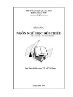 BÀI GIẢNG NGÔN NGỮ học đối CHIẾU (hệ CAO ĐẲNG   lưu HÀNH nội bộ) 