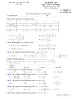 Đề kiểm tra Đại số 10 chương 4 (BĐT - BPT) trường Ngô Sỹ Liên - Hà Nội - TOANMATH.com