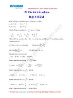 8.1 170 Cau hoi Trac nghiem dao ham va ung dung cua dao ham
