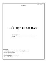 Quyết định số số 4069 2001 QĐ-BYT ngày 28 9 2001 của Bộ Y tế về việc ban hành mẫu hồ sơ bệnh án - Cục quản lý khám chữa bệnh So hop giao ban