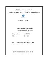 Pháp luật về thu hồi đất nông nghiệp ở việt nam tt 