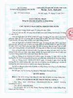 GIẤY CHỨNG NHẬN ĐĂNG KÝ CHÀO BÁN CỔ PHIẾU RA CÔNG CHỨNG|Công ty Cổ phần Dược phẩm Trung Ương 3 - FORIPHARM