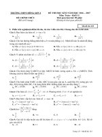 Đề thi HK2 Toán 11 năm học 2016 - 2017 trường THPT Đông Sơn 2 - Thanh Hóa - TOANMATH.com