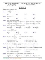 Bộ đề ôn tập HK2 Toán 11 năm học 2016 - 2017 trường THPT Nguyễn Trãi - Đà Nẵng - TOANMATH.com