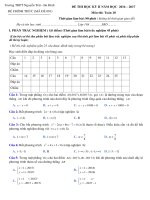 Đề thi HK2 Toán 10 năm học 2016 - 2017 trường THPT Nguyễn Trãi - Hà Nội - TOANMATH.com