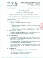 Thư mời họp ĐHĐCĐ thường niên 2015