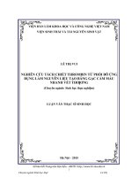 Nghiên cứu tách chiết Thrombin từ phổi bò ứng dụng làm nguyên liệu tạo băng gạc cầm máu hanh vết thương (LV thạc sĩ)