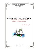 INTERPRETING PRACTICE FOR INTERNAL CIRCULATION students of english language 