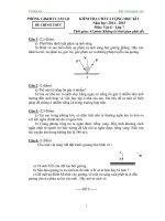 Đề thi, đáp án kiểm tra học kì 1 môn Vật lý lớp 7