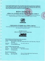 BẢN CÁO BẠCH|Công ty Cổ phần Dược phẩm Trung Ương 3 - FORIPHARM