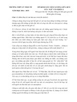 xahoi de thi hoc ki 2 mon ng van lop 11 truong thpt ly thai to