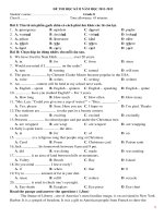 De thi hoc ki 1,2 TA lop 8