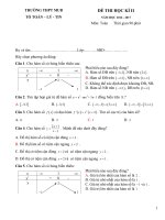 Đề thi HK2 Toán 12 năm học 2016 - 2017 trường THPT Mường Bi - Hòa Bình - TOANMATH.com