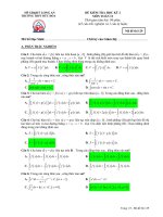 Đề thi HK2 Toán 12 năm học 2016 - 2017 trường THPT Đức Hòa - Long An - TOANMATH.com