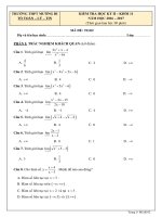 Đề thi HK2 Toán 11 năm học 2016 - 2017 trường THPT Mường Bi - Hòa Bình - TOANMATH.com