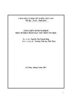 Sáng kiến kinh nghiệm một số biện pháp dạy tốt môn tin học 