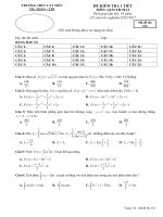 Đề kiểm tra Giải tích 12 chương 3 (Nguyên hàm - Tích phân) trường Cát Tiên - Lâm Đồng - TOANMATH.com