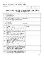 Phiếu B1. Khảo sát Quản lý chất lượng cho bệnh viện