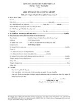 MẪU GIẤY ĐĂNG KÝ MUA CHỨNG KHOÁN|Công ty Cổ phần Dược phẩm Trung Ương 3 - FORIPHARM