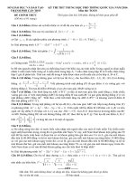 Đề thi thử THPT Quốc gia 2016 môn Toán sở GD và ĐT Cần Thơ - TOANMATH.com