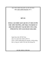 Nâng cao hiệu quả quản lý nhà nước việc bồi thường, hỗ trợ, tái định cư khi thu hồi đất tại huyện văn lâm, tỉnh hưng yên giai đoạn 2016 2020