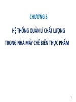 QUẢN LÝ CHẤT LƯỢNG TRONG NHÀ MÁY CHẾ BIẾN THỰC PHẨM