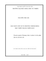 BÀI TOÁN xấp xỉ và PHƯƠNG TRÌNH ĐỘNG học TRÊN THANG THỜI GIAN TT 